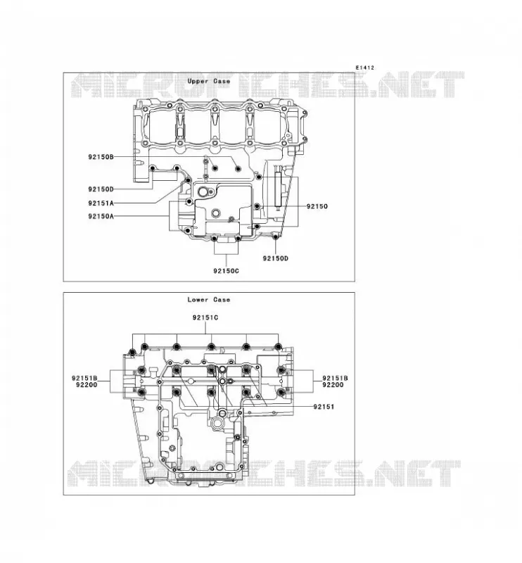 CRANKCASE BOLT Kawasaki MOTOS 1000 2008 Z1000  ZR1000B8F