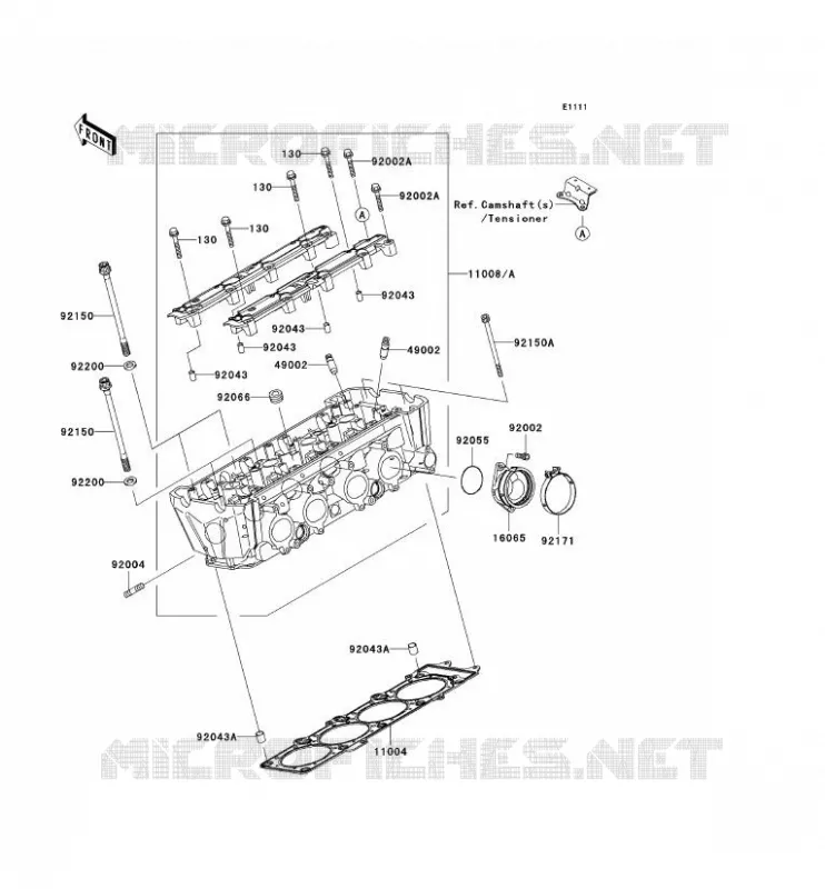 CYLINDER HEAD Kawasaki MOTOS 1000 2008 Z1000  ZR1000B8F