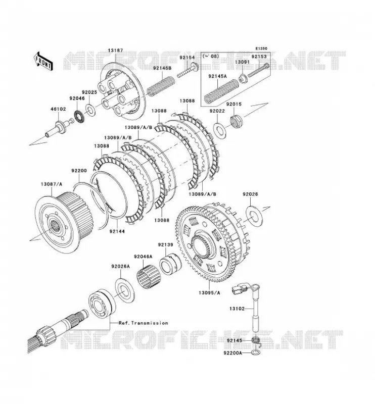CLUTCH Kawasaki MOTOS 1000 2009 Z1000  ZR1000B9F