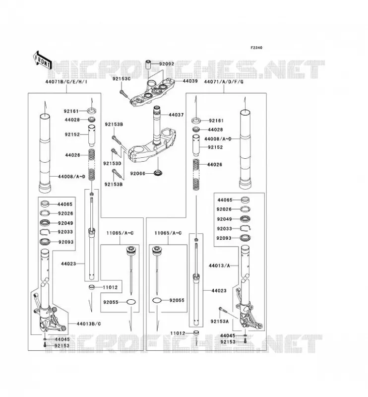 FRONT FORK Kawasaki MOTOS 1000 2007 Z1000 ABS  ZR1000C7F
