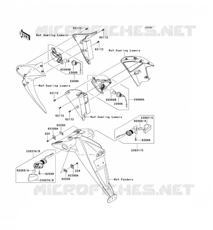 INDICATORS Kawasaki MOTOS 1000 2008 Z1000 ABS  ZR1000C8F
