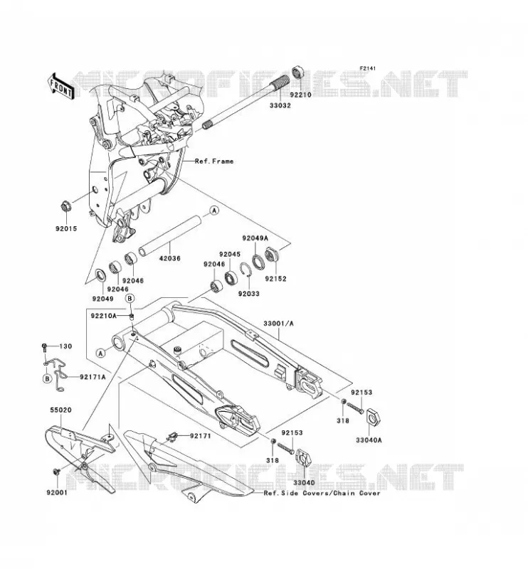 SWINGARM Kawasaki MOTOS 1000 2008 Z1000 ABS  ZR1000C8F