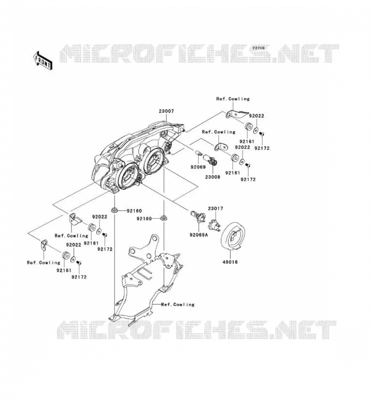 LENS(S) Kawasaki MOTOS 1000 2009 Z1000 ABS  ZR1000C9F