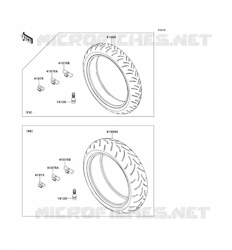 TIRES Kawasaki MOTOS 1000 2010 Z1000  ZR1000DAF