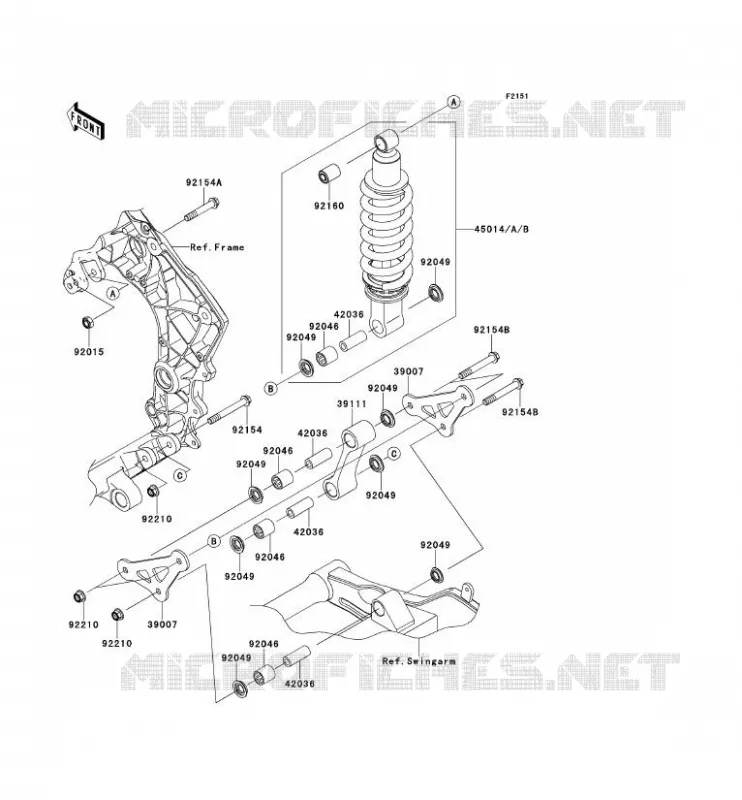 SUSPENSION - SHOCK ABSORBER Kawasaki MOTOS 1000 2010 Z1000  ZR1000DAF