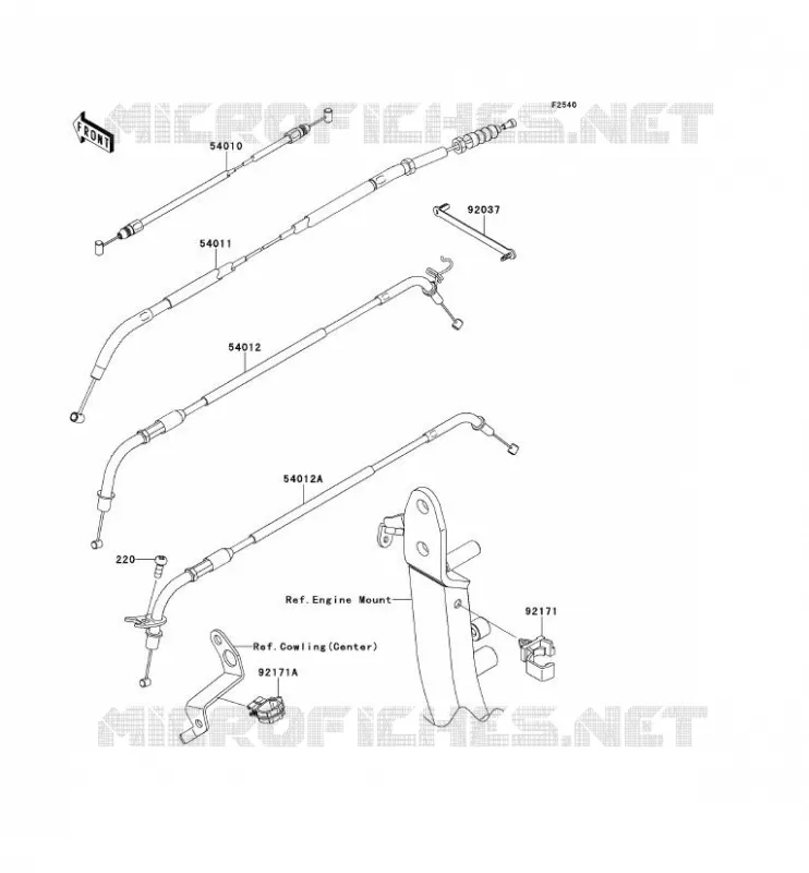 CABLES Kawasaki MOTOS 1000 2010 Z1000  ZR1000DAF
