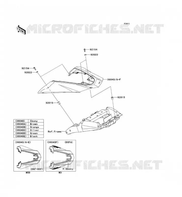 SIDE COWLING Kawasaki MOTOS 1000 2010 Z1000  ZR1000DAF