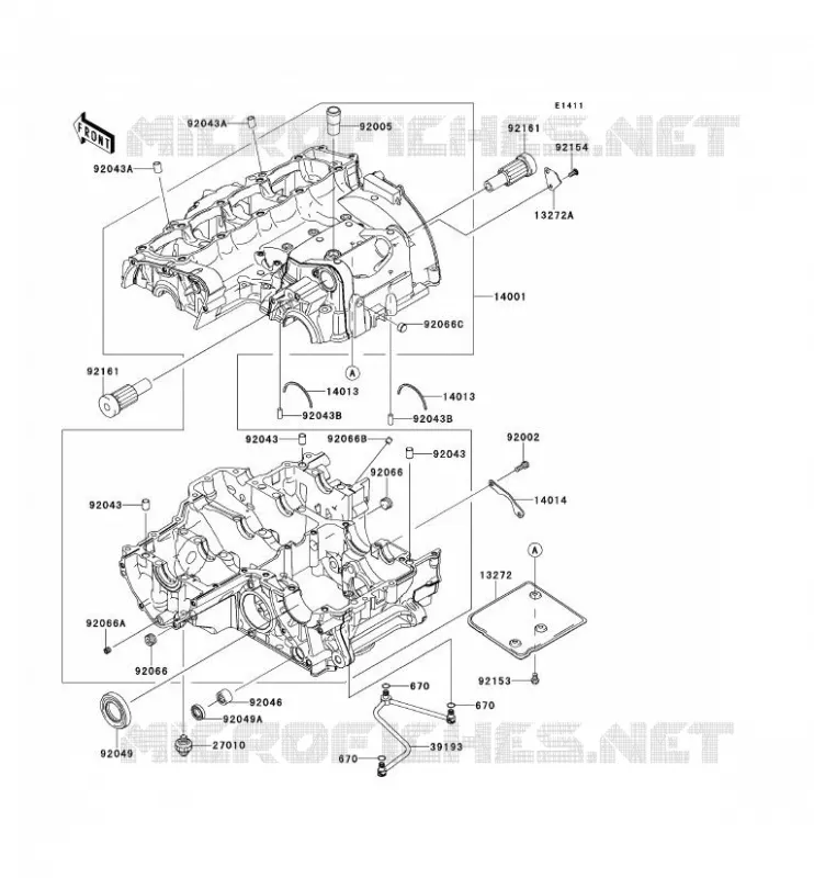 CRANKCASE(S) Kawasaki MOTOS 1000 2010 Z1000  ZR1000DAF