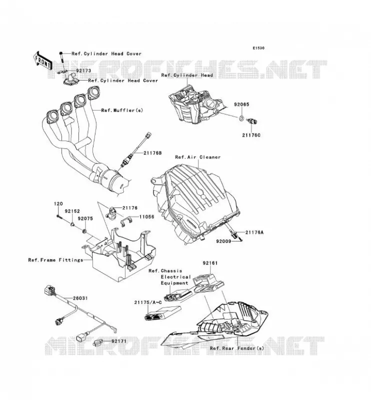 FUEL INJECTION Kawasaki MOTOS 1000 2010 Z1000  ZR1000DAF