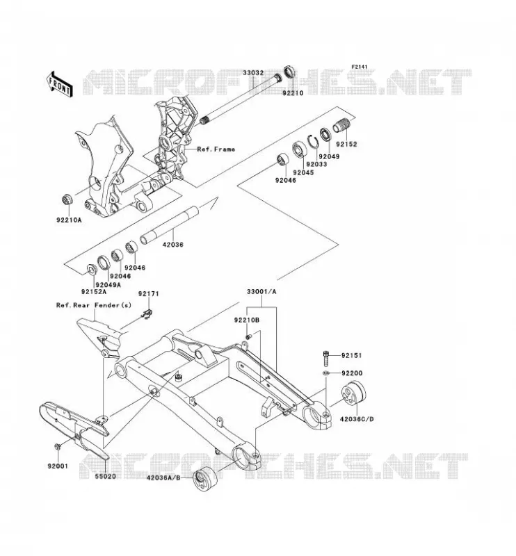 SWINGARM Kawasaki MOTOS 1000 2010 Z1000  ZR1000DAS