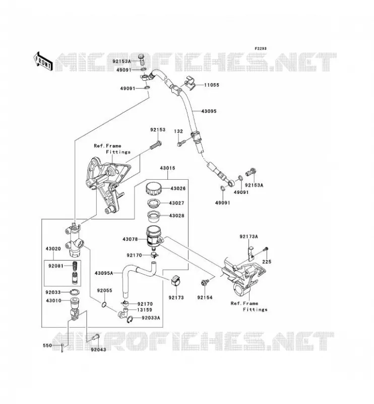 REAR MASTER CYLINDER Kawasaki MOTOS 1000 2011 Z1000  ZR1000DBF