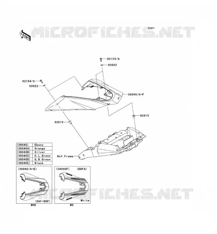 SIDE COWLING Kawasaki MOTOS 1000 2011 Z1000  ZR1000DBF