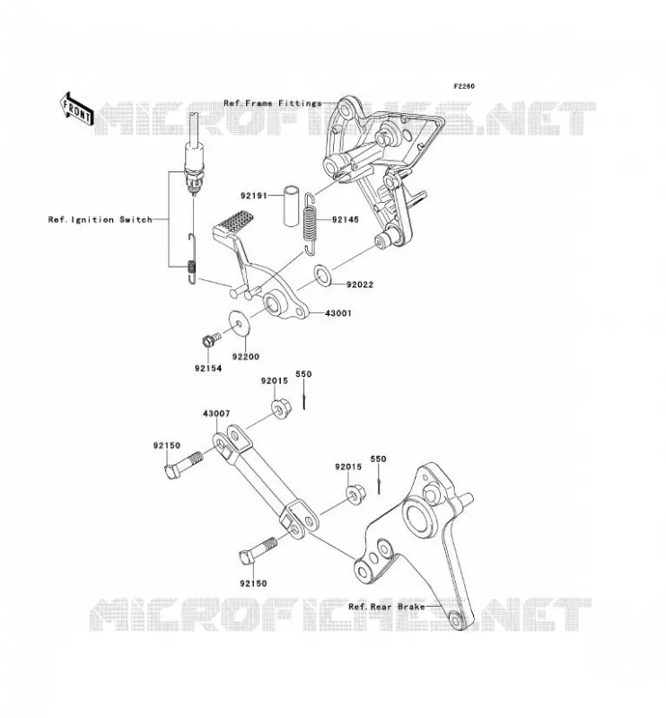 BRAKE PEDAL Kawasaki MOTOS 1000 2011 Z1000  ZR1000DBF