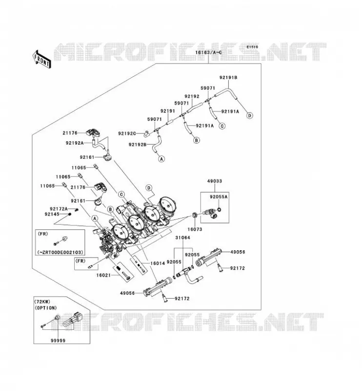 CARBURETOR Kawasaki MOTOS 1000 2011 Z1000  ZR1000DBF