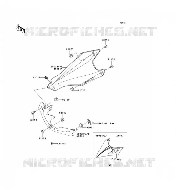 LOWER COWLING Kawasaki MOTOS 1000 2011 Z1000  ZR1000DBF