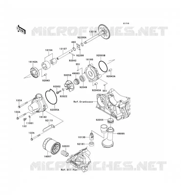 OIL PUMP Kawasaki MOTOS 1000 2011 Z1000  ZR1000DBF