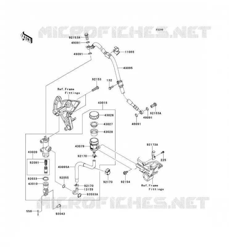 REAR MASTER CYLINDER Kawasaki MOTOS 1000 2012 Z1000  ZR1000DCF