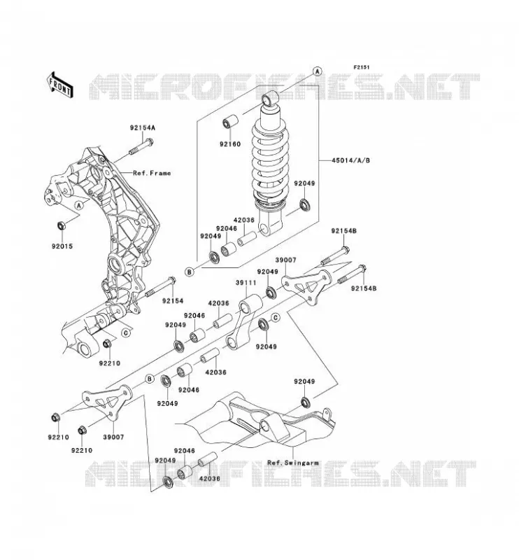 SUSPENSION - SHOCK ABSORBER Kawasaki MOTOS 1000 2012 Z1000  ZR1000DCF