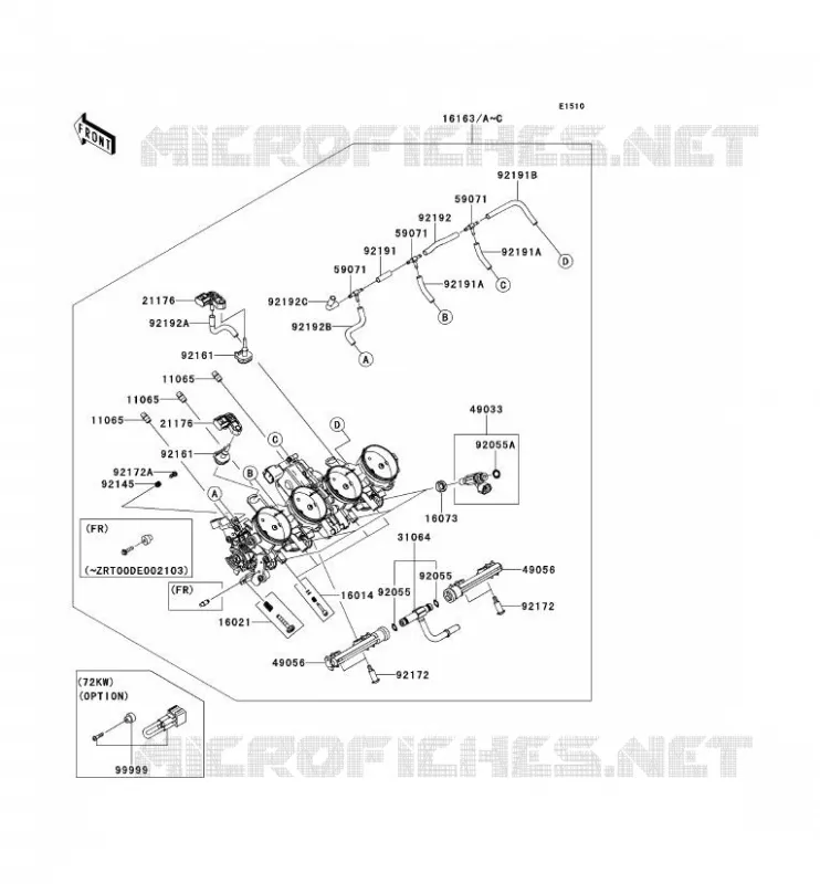 CARBURETOR Kawasaki MOTOS 1000 2012 Z1000  ZR1000DCF
