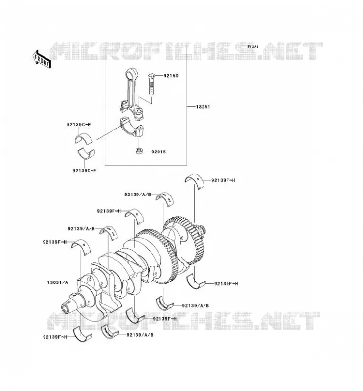 CRANKSHAFT Kawasaki MOTOS 1000 2012 Z1000  ZR1000DCF