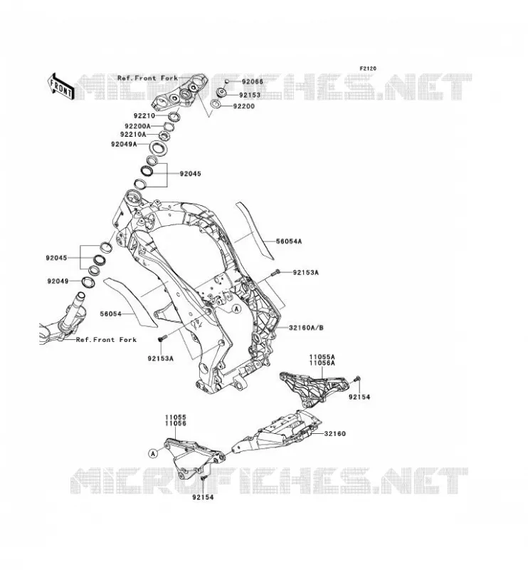 CHASSIS Kawasaki MOTOS 1000 2012 Z1000  ZR1000DCFA