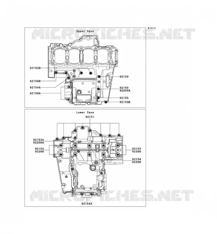 CRANKCASE BOLT Kawasaki MOTOS 1000 2013 Z1000  ZR1000DDF