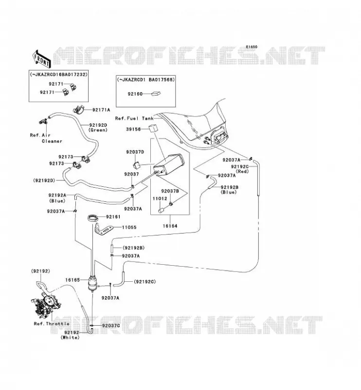 FUEL EVAPORATION SYSTEM(CA) Kawasaki MOTOS 1000 2013 Z1000  ZR1000DDF