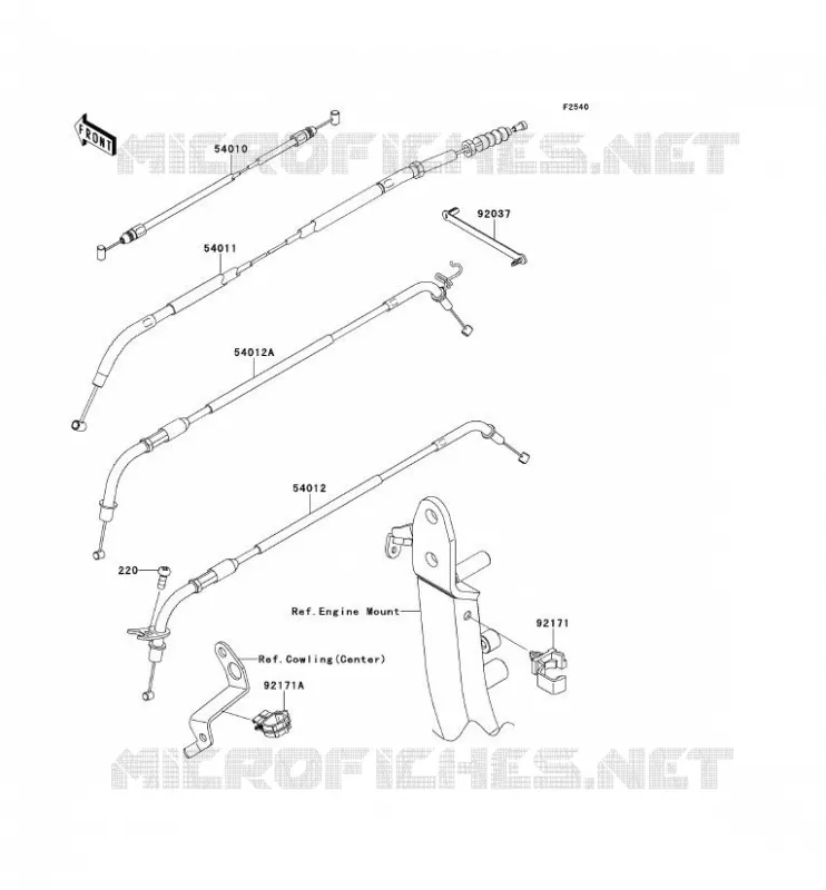 CABLES Kawasaki MOTOS 1000 2013 Z1000  ZR1000DDF