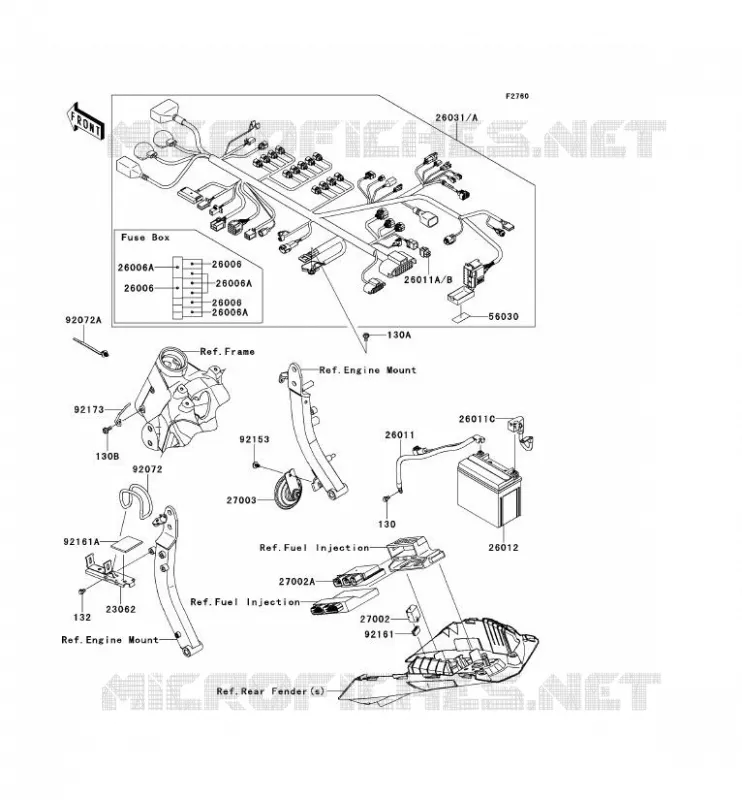 CHASSIS ELECTRICAL EQUIPMENT Kawasaki MOTOS 1000 2013 Z1000  ZR1000DDF
