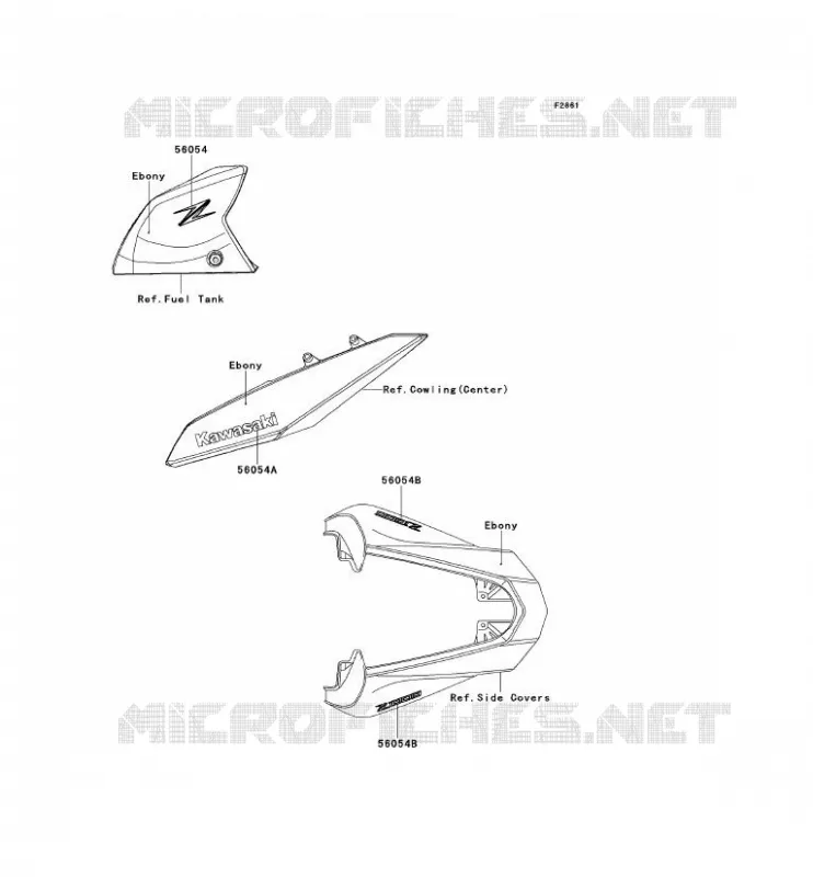 STICKER(EBONY) Kawasaki MOTOS 1000 2013 Z1000  ZR1000DDF