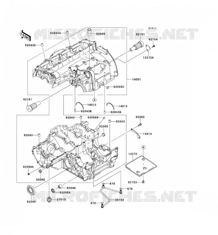 CRANKCASE(S) Kawasaki MOTOS 1000 2011 Z1000 ABS  ZR1000EBF