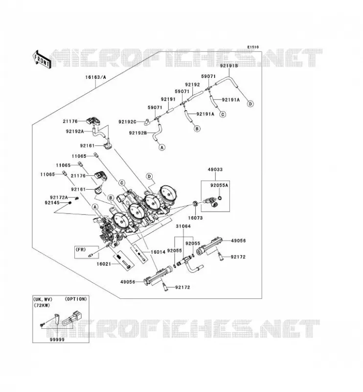 CARBURETOR Kawasaki MOTOS 1000 2012 Z1000 ABS  ZR1000ECF