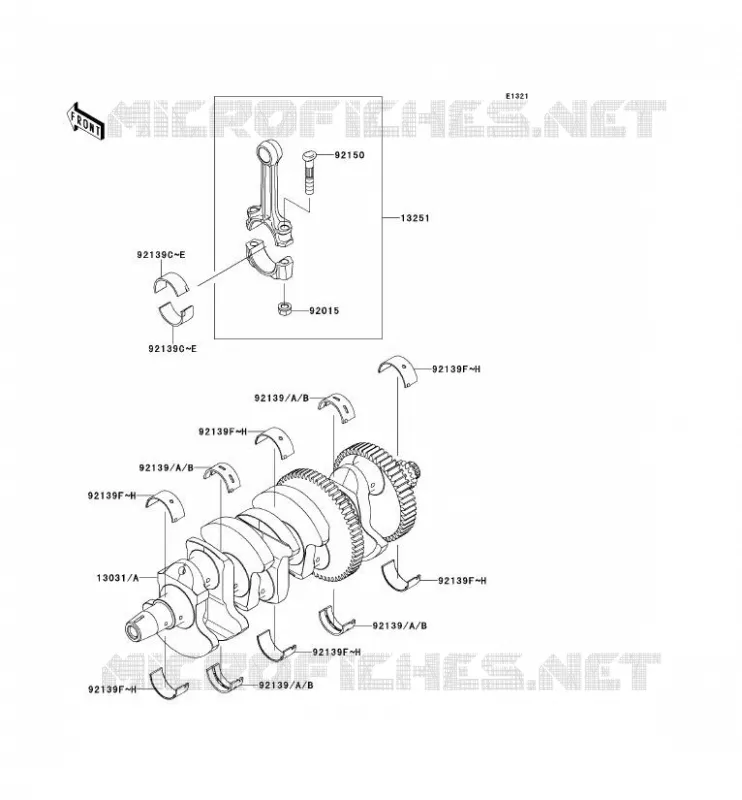 CRANKSHAFT Kawasaki MOTOS 1000 2012 Z1000 ABS  ZR1000ECF
