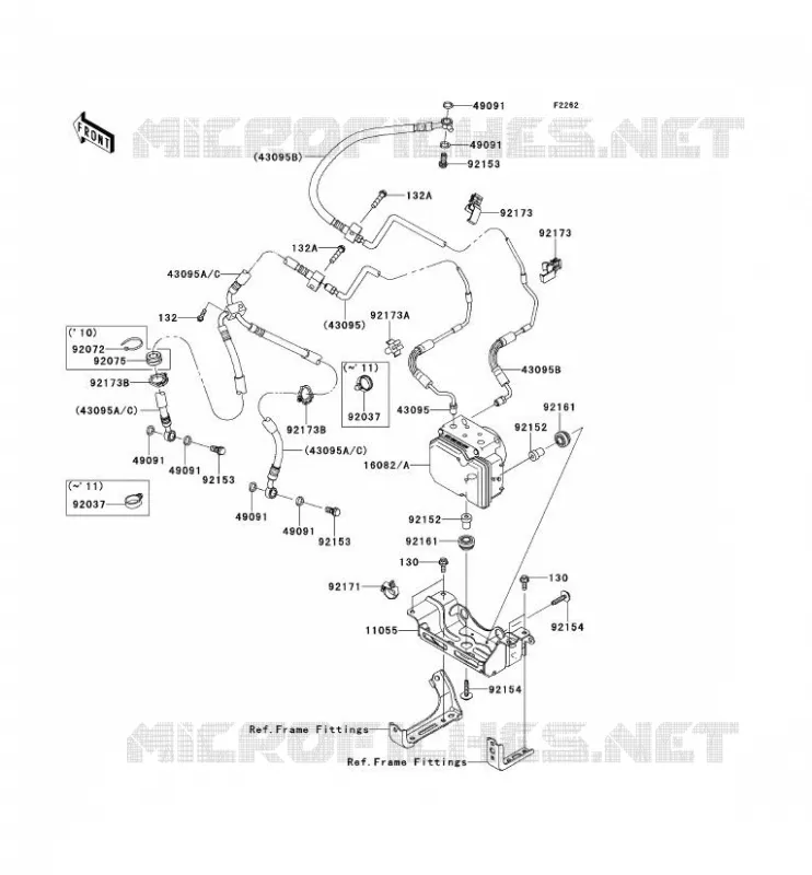 BRAKE PIPE Kawasaki MOTOS 1000 2012 Z1000 ABS  ZR1000ECF