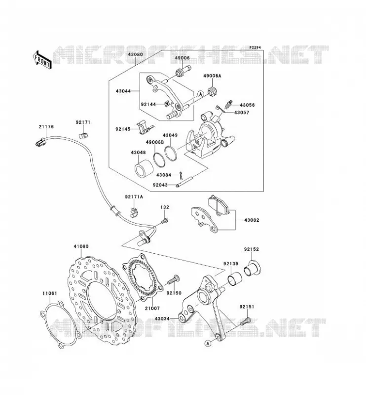 REAR BRAKE Kawasaki MOTOS 1000 2012 Z1000 ABS  ZR1000ECF