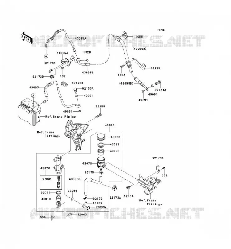 REAR MASTER CYLINDER Kawasaki MOTOS 1000 2012 Z1000 ABS  ZR1000ECF