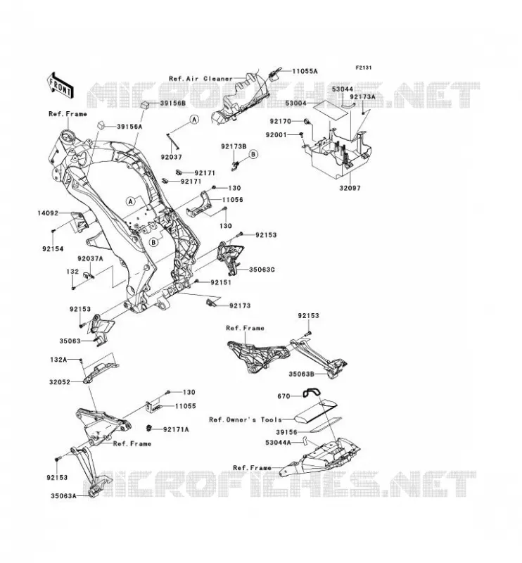FRAME PARTS (COUVERTURE) Kawasaki MOTOS 1000 2013 Z1000 ABS  ZR1000EDF