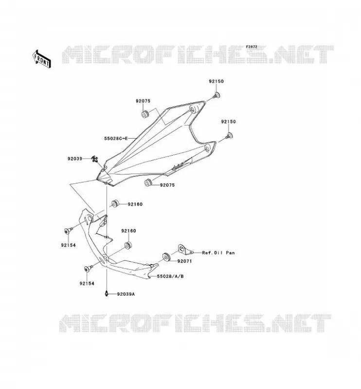 LOWER COWLING Kawasaki MOTOS 1000 2013 Z1000 ABS  ZR1000EDF