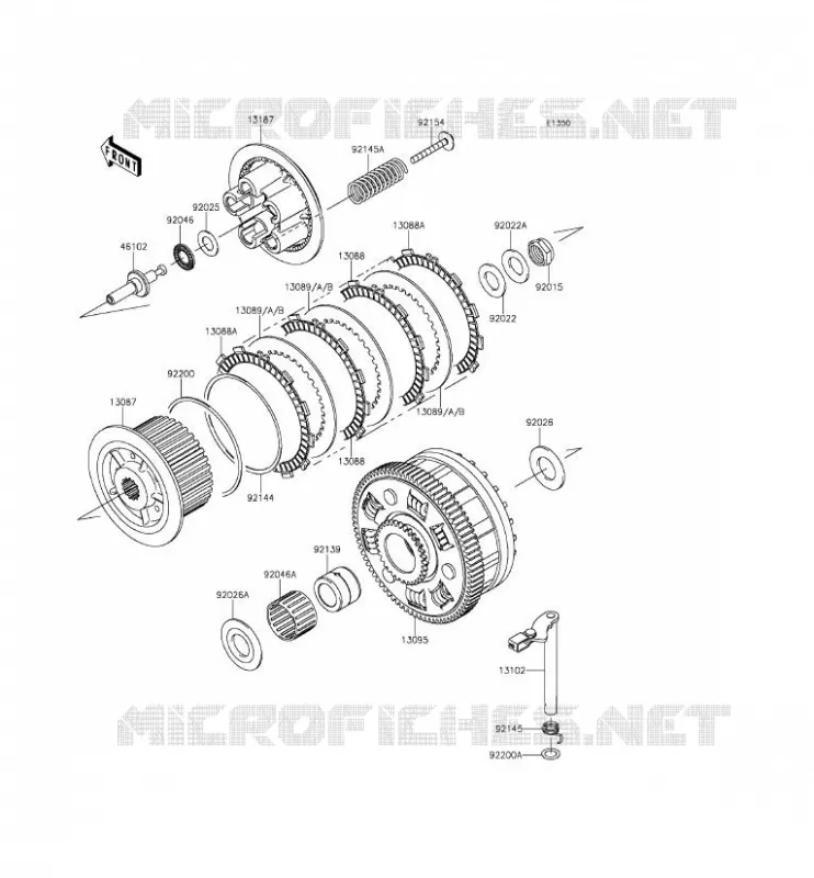 CLUTCH Kawasaki MOTOS 1000 2014 Z1000  ZR1000FEF