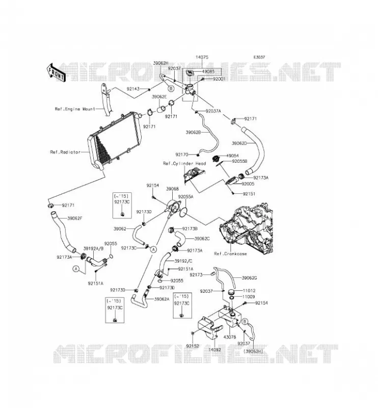 WATER PIPE Kawasaki MOTOS 1000 2014 Z1000  ZR1000FEF