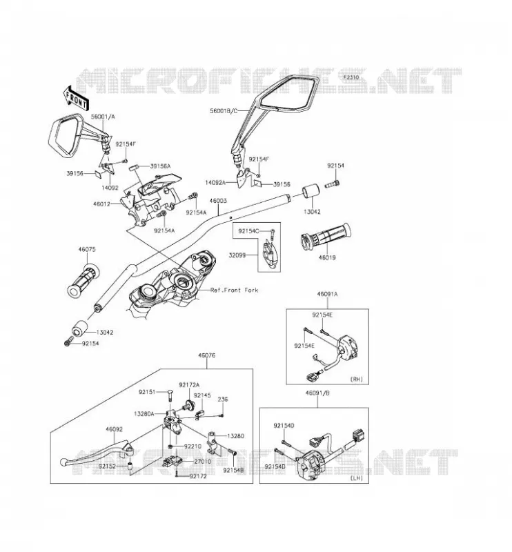 HANDLEBAR Kawasaki MOTOS 1000 2014 Z1000  ZR1000FEFA