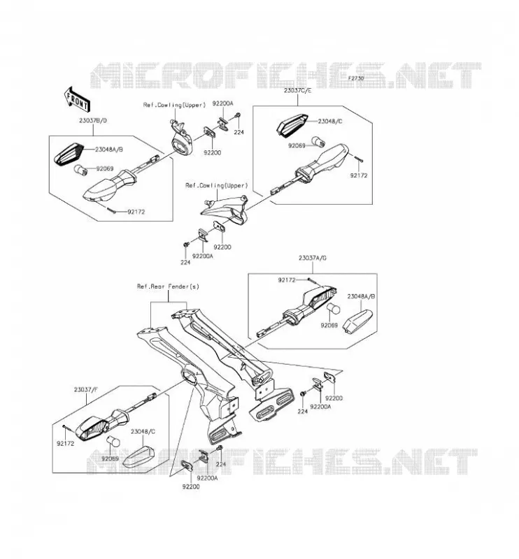 INDICATORS Kawasaki MOTOS 1000 2014 Z1000  ZR1000FEFA