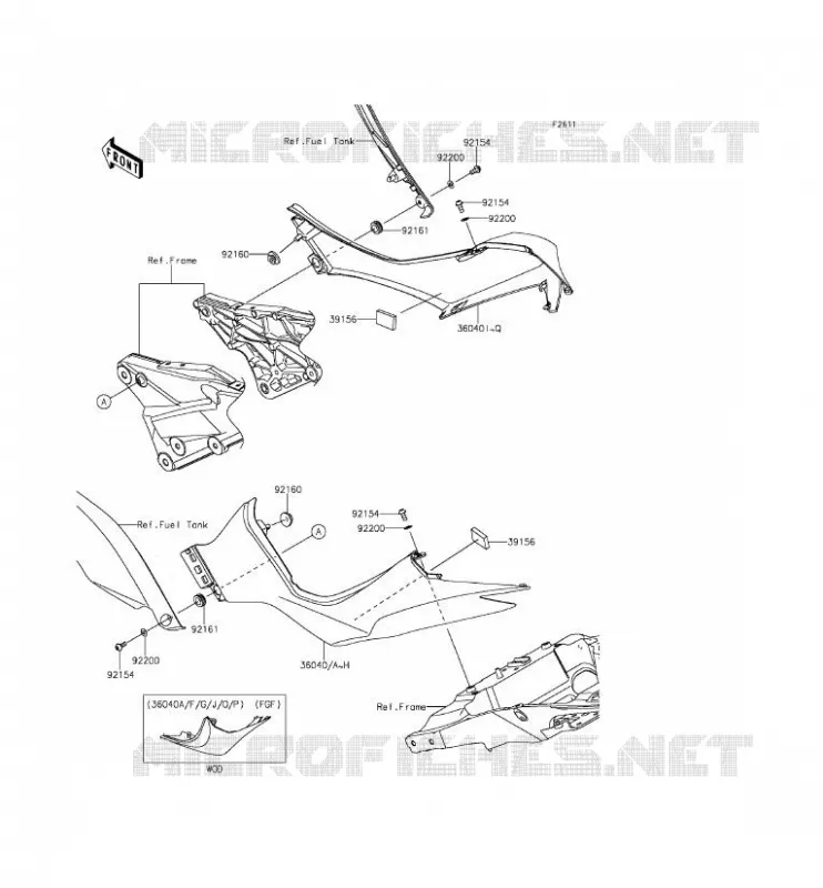 SIDE COWLING Kawasaki MOTOS 1000 2014 Z1000  ZR1000FEFA