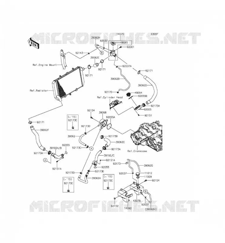 WATER PIPE Kawasaki MOTOS 1000 2014 Z1000  ZR1000FEFA