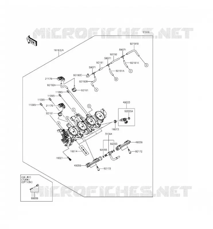 CARBURETOR Kawasaki MOTOS 1000 2015 Z1000  ZR1000FFF