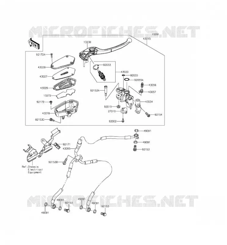 FRONT MASTER CYLINDER Kawasaki MOTOS 1000 2015 Z1000  ZR1000FFF
