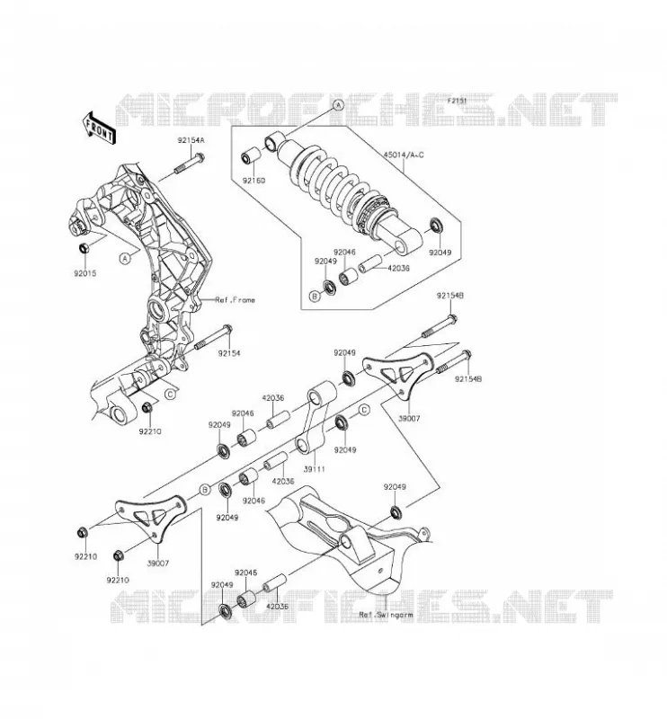 SUSPENSION - SHOCK ABSORBER Kawasaki MOTOS 1000 2015 Z1000  ZR1000FFF