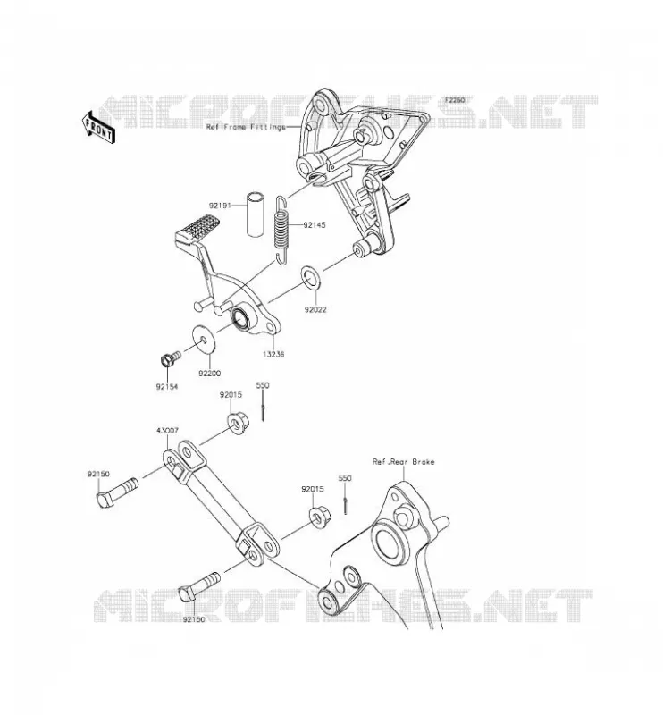 BRAKE PEDAL Kawasaki MOTOS 1000 2015 Z1000  ZR1000FFF