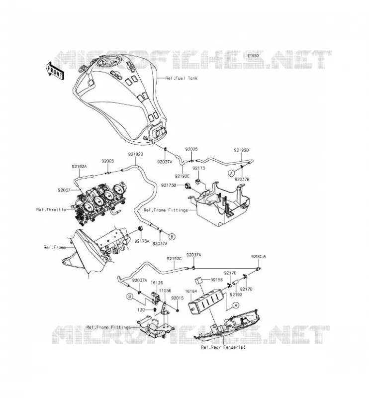 FUEL EVAPORATION SYSTEM(CA) Kawasaki MOTOS 1000 2014 Z1000 ABS  ZR1000GEF