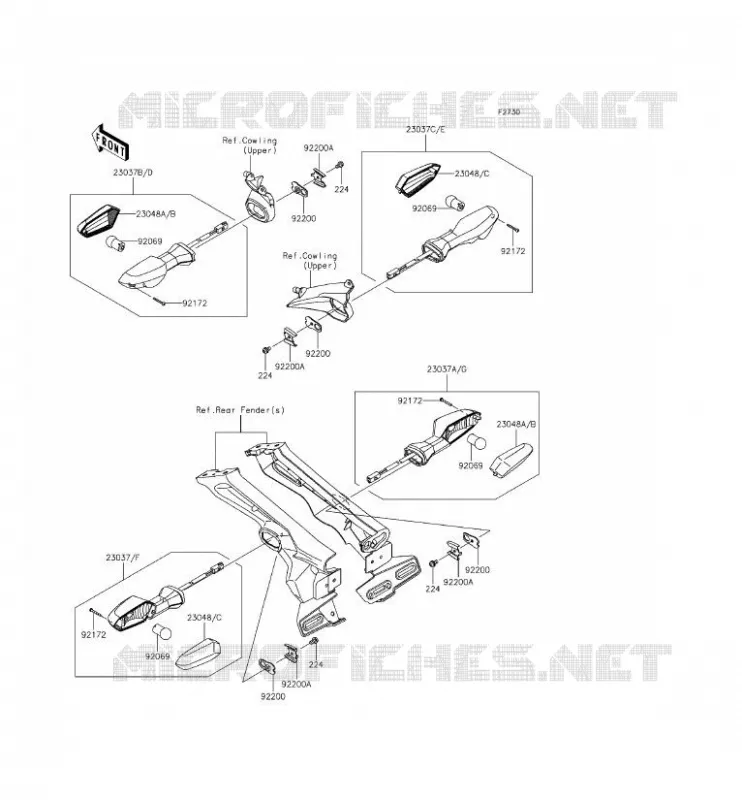 INDICATORS Kawasaki MOTOS 1000 2014 Z1000 ABS  ZR1000GEF